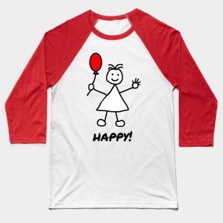 Cute Girl with Balloon Baseball T-Shirt